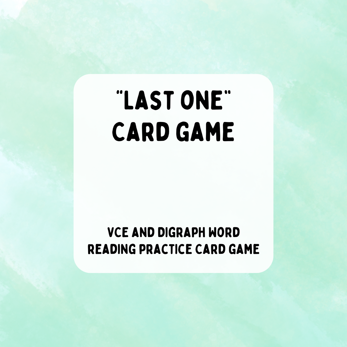 Last Card (Digraphs and VCE)