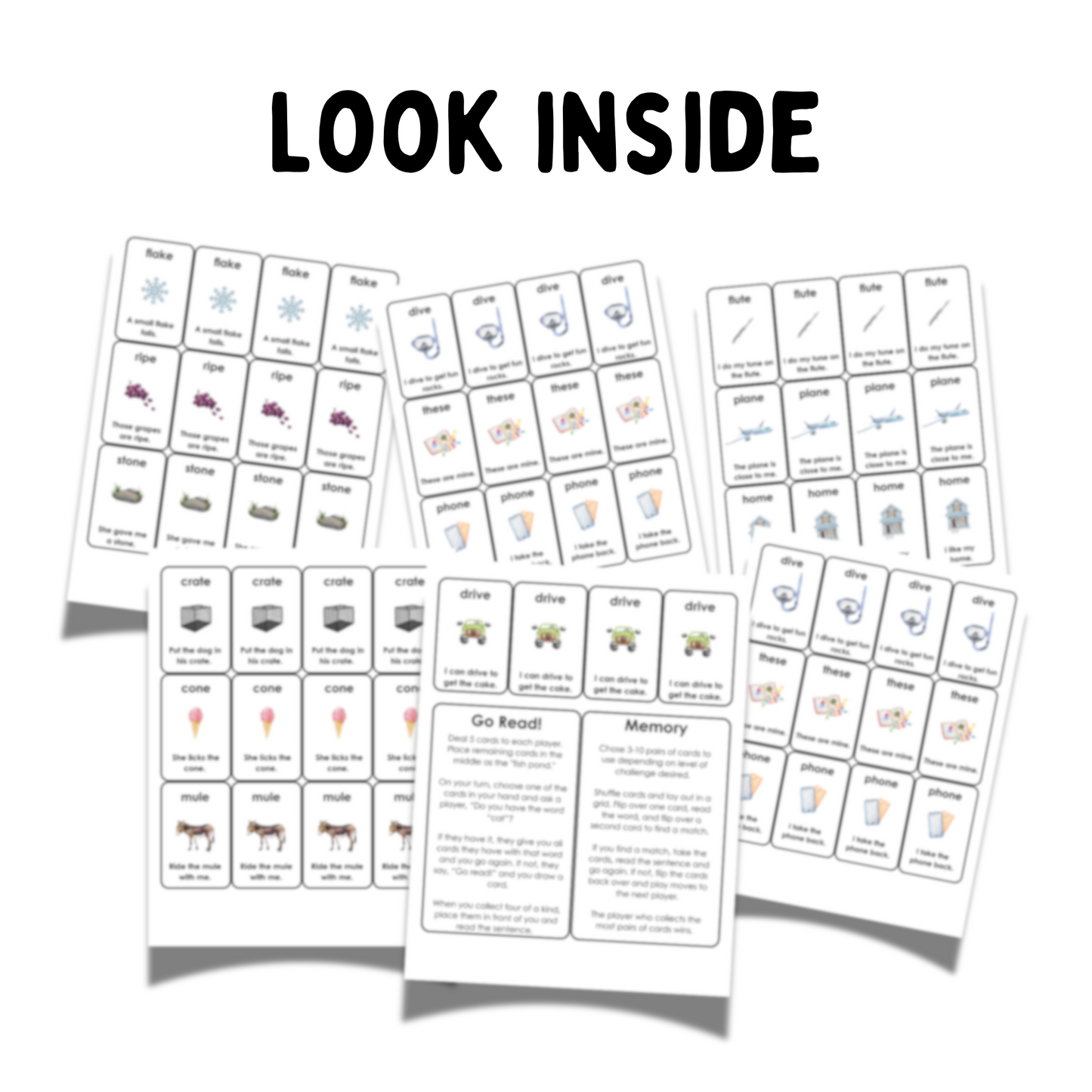 Long Vowel Card Game: Go Read!